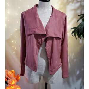 Romeo + Juliet NWT Butterfly Stretch Waterfall Ultra Suede Jacket M Vintage Rose